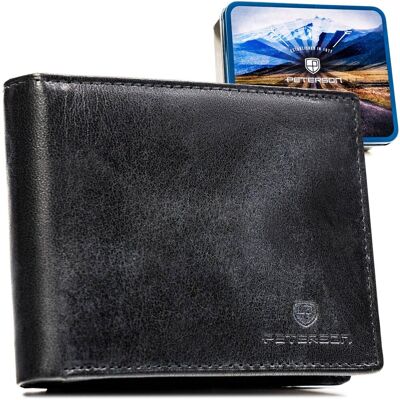Czarny portfel męski skórzany PETERSON duży bez zapięcia rfid rozbudowany na karty elegancki Czarny portfel męski skórzany PETERSON duży bez zapięcia rfid rozbudowany na karty elegancki