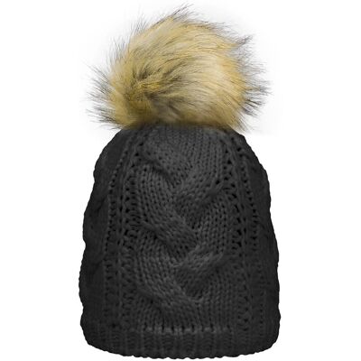 Damska Czapka Z Pomponem Czarna Passigatti Damska Czapka Z Pomponem Czarna Passigatti