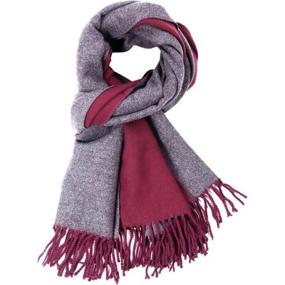 Inny producent Damski Szal Zimowy Pashmina Dwustronny Gruby Miękki Ciepły Bordowo-Szary L Inny producent Damski Szal Zimowy Pashmina Dwustronny Gruby Miękki Ciepły Bordowo-Szary L