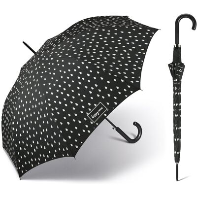Długi Czarny Parasol Happy Rain Zmieniający Kolor Długi Czarny Parasol Happy Rain Zmieniający Kolor
