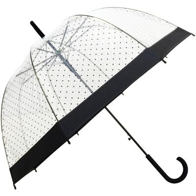 Smati Długi parasol przezroczysty w kropki, Lady, UBUL1222 Smati Długi parasol przezroczysty w kropki, Lady, UBUL1222