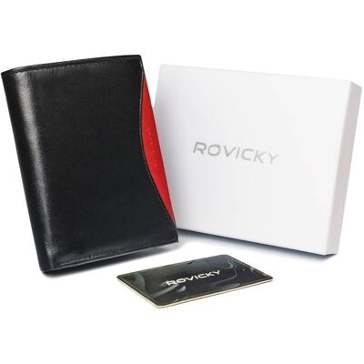 Cedar Duży, Oryginalny Portfel Męski Z Naturalnej Skóry Licowej, Rfid — Rovicky Cedar Duży, Oryginalny Portfel Męski Z Naturalnej Skóry Licowej, Rfid — Rovicky