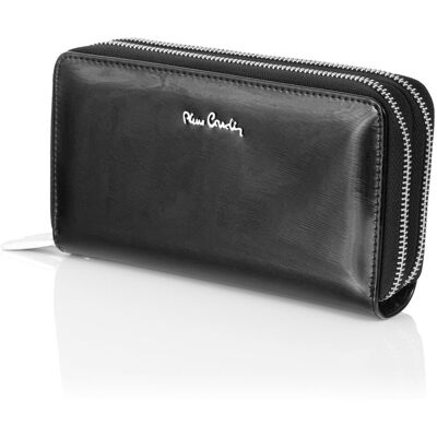 Pierre Cardin Duży portfel damski z dwiema kieszeniami zapinanymi na zamek - czarny Pierre Cardin Duży portfel damski z dwiema kieszeniami zapinanymi na zamek - czarny