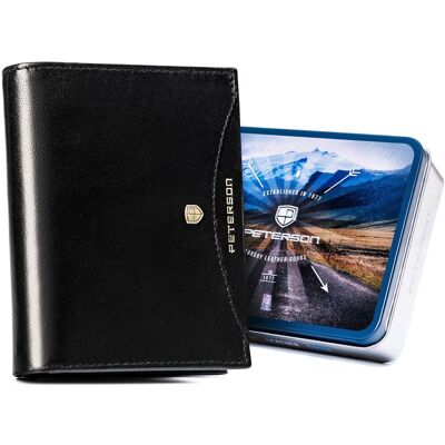 Duży portfel męski na dowód rejestracyjny skóra naturalna ochrona RFID Protect Peterson, czarny Duży portfel męski na dowód rejestracyjny skóra naturalna ochrona RFID Protect Peterson, czarny