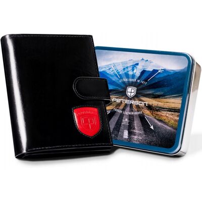 Inny producent Pojemny portfel skórzany PETERSON męski ze skóry naturalnej z ochroną kart RFID czarny Inny producent Pojemny portfel skórzany PETERSON męski ze skóry naturalnej z ochroną kart RFID czarny