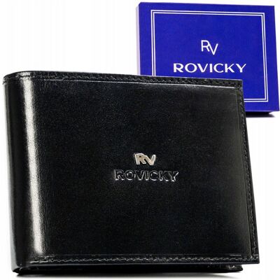 Duży, skórzany portfel męski bez zapięcia - Rovicky Duży, skórzany portfel męski bez zapięcia - Rovicky