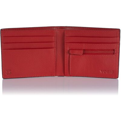 Inny producent Dwukolorowy skórzany portfel męski Yoshi Y2378 z RFID - czerwony Inny producent Dwukolorowy skórzany portfel męski Yoshi Y2378 z RFID - czerwony