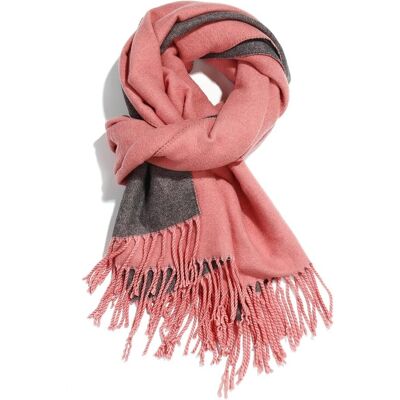 Inny producent Dwustronny Szal Pashmina Unisex Duży Miękki Ciepły Czerwono-Szary L Inny producent Dwustronny Szal Pashmina Unisex Duży Miękki Ciepły Czerwono-Szary L