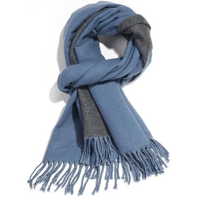 Inny producent Dwustronny Szal Pashmina Unisex Wieczorny Miękki Granatowy Ciemnoszary L Inny producent Dwustronny Szal Pashmina Unisex Wieczorny Miękki Granatowy Ciemnoszary L