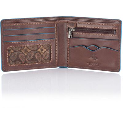 Elegancki Cienki Portfel Męski Visconti Alp-85 Rfid - Brązowy Elegancki Cienki Portfel Męski Visconti Alp-85 Rfid - Brązowy