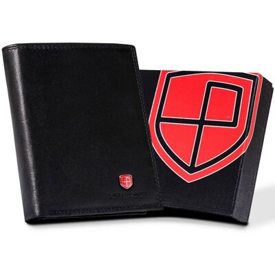 Elegancki portfel Peterson męski ze skóry naturalnej czarny Elegancki portfel Peterson męski ze skóry naturalnej czarny