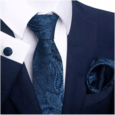 Luvu Elegancki zestaw krawat + poszetka + spinki do mankietów Luvu Elegancki zestaw krawat + poszetka + spinki do mankietów