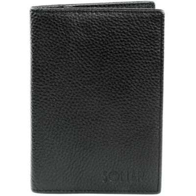 Etui na karty i dokumenty skórzane Solier SW41 BLACK Etui na karty i dokumenty skórzane Solier SW41 BLACK