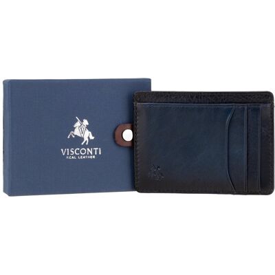 Etui na Karty Przypalana Skóra Visconti AT-67 RFID - granatowy Etui na Karty Przypalana Skóra Visconti AT-67 RFID - granatowy