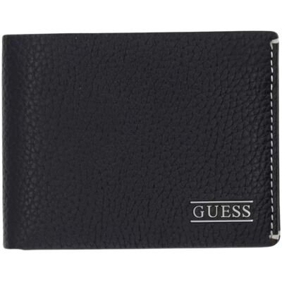 Guess Czarny duży portfel męski z naturalnej skóry Boston Bifold M Guess Czarny duży portfel męski z naturalnej skóry Boston Bifold M