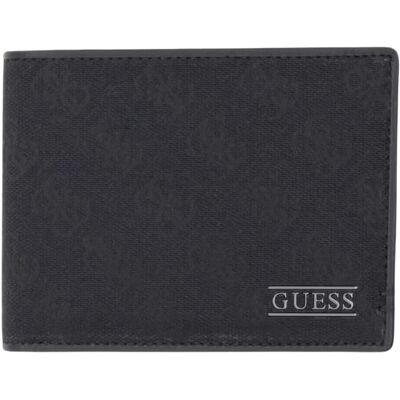 Guess Czarny logowany portfel męski Boston Bifold M Guess Czarny logowany portfel męski Boston Bifold M