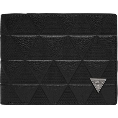 Guess Czarny mały męski portfel pikowany Torino Bifold M Guess Czarny mały męski portfel pikowany Torino Bifold M