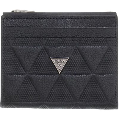 Guess Czarny mały męski portfel pikowany Torino Bifold TopZip Guess Czarny mały męski portfel pikowany Torino Bifold TopZip