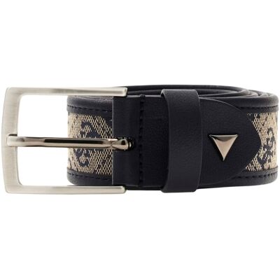 Guess Granatowy męski pasek w monogram Boston H35 L Guess Granatowy męski pasek w monogram Boston H35 L