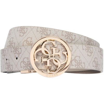 Guess Kremowy dwustronny damski pasek w monogram Noelle REV H35 M Guess Kremowy dwustronny damski pasek w monogram Noelle REV H35 M