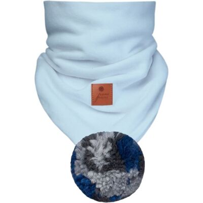 Hi Little One komin bandana zimowa dla niemowlaka ALPACA BOHO Blue M Pom Pom Hi Little One komin bandana zimowa dla niemowlaka ALPACA BOHO Blue M Pom Pom