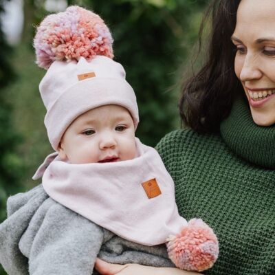 Hi Little One komin bandana zimowa dla niemowlaka ALPACA BOHO Blush M Pom Pom Hi Little One komin bandana zimowa dla niemowlaka ALPACA BOHO Blush M Pom Pom