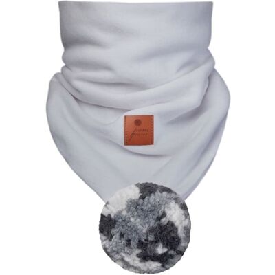 Hi Little One komin bandana zimowa dla niemowlaka ALPACA BOHO Grey M Pom Pom Hi Little One komin bandana zimowa dla niemowlaka ALPACA BOHO Grey M Pom Pom