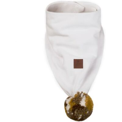 Hi Little One komin bandana zimowa dla niemowlaka ALPACA BOHO White/Brown M Pom Pom Hi Little One komin bandana zimowa dla niemowlaka ALPACA BOHO White/Brown M Pom Pom