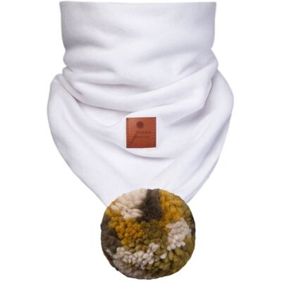 Hi Little One komin bandana zimowa dla niemowlaka ALPACA BOHO White M Pom Pom Hi Little One komin bandana zimowa dla niemowlaka ALPACA BOHO White M Pom Pom