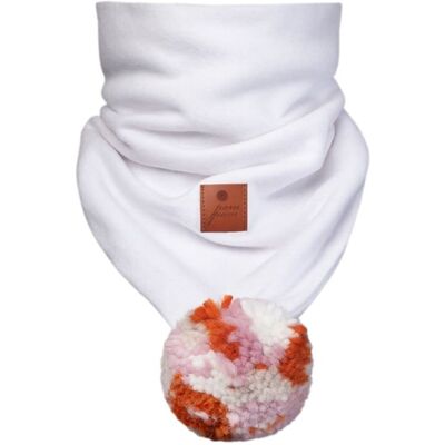 Hi Little One komin bandana zimowa dla niemowlaka ALPACA BOHO White/Rust M Pom Pom Hi Little One komin bandana zimowa dla niemowlaka ALPACA BOHO White/Rust M Pom Pom