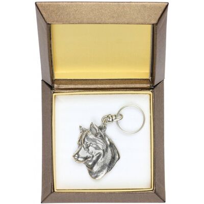 Inny producent Husky syberyjski, Siberian Husky - posrebrzany brelok z psem w pudełku ozdobnym, ozdoba torebki, zawieszka do plecaka marki Art-Dog Inny producent Husky syberyjski, Siberian Husky - posrebrzany brelok z psem w pudełku ozdobnym, ozdoba torebki, zawieszka do plecaka marki Art-Dog