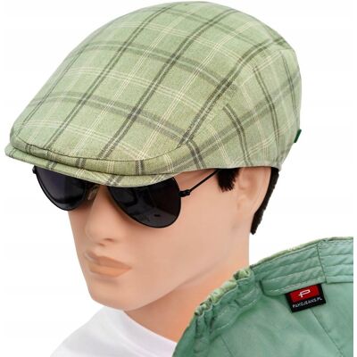 KASZKIET Męski Bawełniany na Lato Czapka w Kratę Casual ZIELONY Pako Jeans KASZKIET Męski Bawełniany na Lato Czapka w Kratę Casual ZIELONY Pako Jeans