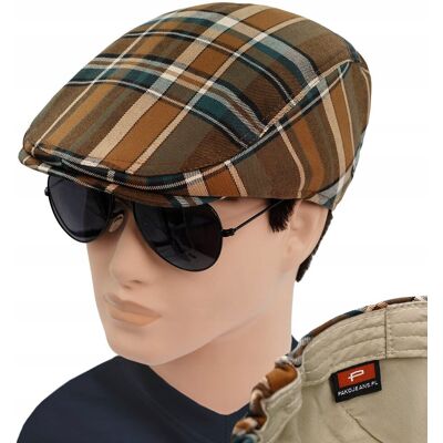 KASZKIET Męski Czapka PREMIUM Szkocka Krata Bawełniany BRĄZOWY Pako Jeans KASZKIET Męski Czapka PREMIUM Szkocka Krata Bawełniany BRĄZOWY Pako Jeans