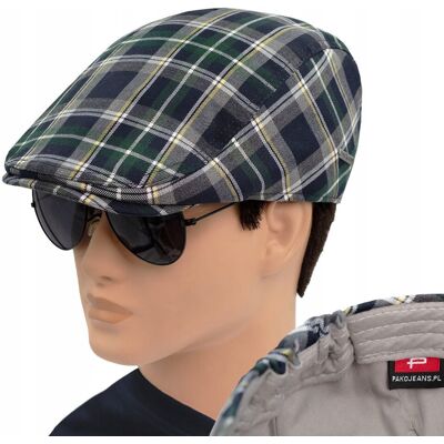 KASZKIET Męski Czapka PREMIUM Szkocka Krata Bawełniany GRANATOWY Pako Jeans KASZKIET Męski Czapka PREMIUM Szkocka Krata Bawełniany GRANATOWY Pako Jeans