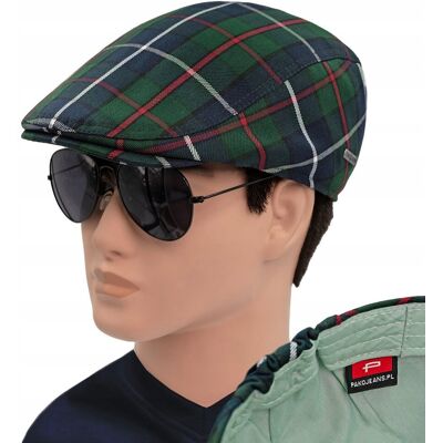 KASZKIET Męski Czapka PREMIUM Szkocka Krata Bawełniany ZIELONY Pako Jeans KASZKIET Męski Czapka PREMIUM Szkocka Krata Bawełniany ZIELONY Pako Jeans
