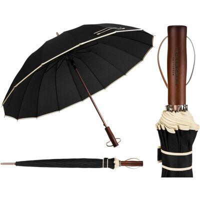 Klasyczny parasol rządowy czarny elegancki unisex PETERSON długa parasolka duża czasza stalowy trzon pudełko prezentowe Klasyczny parasol rządowy czarny elegancki unisex PETERSON długa parasolka duża czasza stalowy trzon pudełko prezentowe