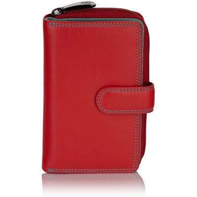 Kolorowy Portfel Damski Na Zatrzask Visconti R-13 Rfid - Czerwony Kolorowy Portfel Damski Na Zatrzask Visconti R-13 Rfid - Czerwony