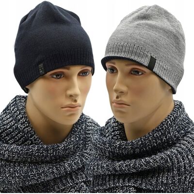 Pako Jeans Komplet Męski Dwustronna Czapka Komin Na Zimę Pako Jeans Komplet Męski Dwustronna Czapka Komin Na Zimę