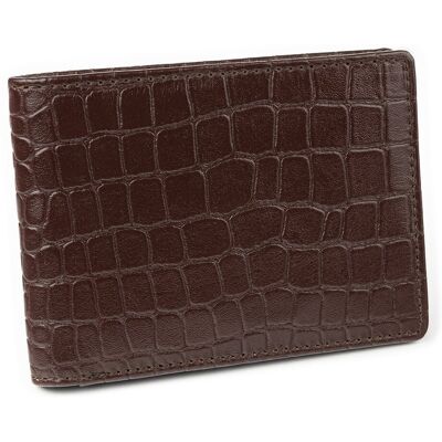 Koruma, Cienki Portfel Skórzany, Ochrona Rfid (Brąz, Croco) Koruma, Cienki Portfel Skórzany, Ochrona Rfid (Brąz, Croco)