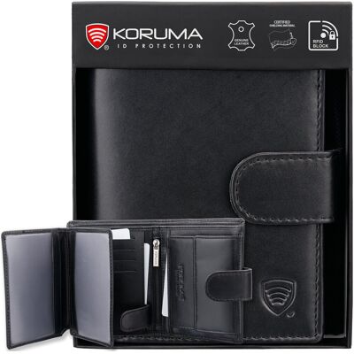 Koruma, Portfel męski skórzany ochrona RFID, czarny Koruma, Portfel męski skórzany ochrona RFID, czarny