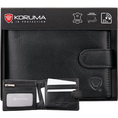 Koruma, Portfel męski Skórzany, SM-907GBL, czarny, antyRFID Koruma, Portfel męski Skórzany, SM-907GBL, czarny, antyRFID