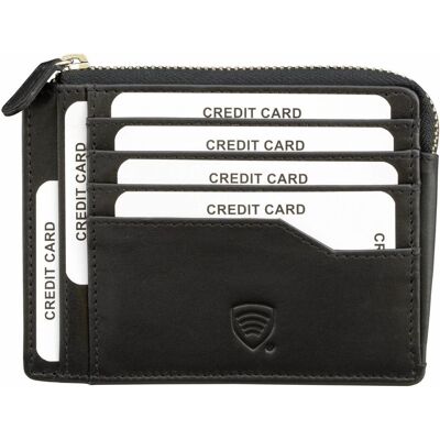 Koruma, Portfel Skórzany Rfid, Czarny, 9,5x12,5 Cm Koruma, Portfel Skórzany Rfid, Czarny, 9,5x12,5 Cm