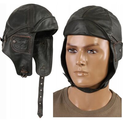 Mil-Tec, Motocyklowa czapka, Pilotka, Skórzana, Brązowa, S Mil-Tec, Motocyklowa czapka, Pilotka, Skórzana, Brązowa, S