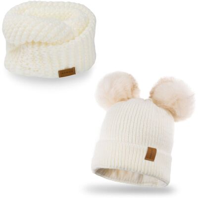 Nandy Komplet Dziecięcy Komin Czapka Z Polarem - Zest-Ck-17223-Ecru Nandy Komplet Dziecięcy Komin Czapka Z Polarem - Zest-Ck-17223-Ecru