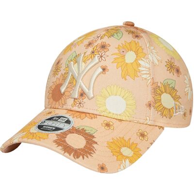 New Era 9FORTY New York Yankees Floral All Over Print Cap 60435003, Kobieta, Czapka z daszkiem, Pomarańczowy New Era 9FORTY New York Yankees Floral All Over Print Cap 60435003, Kobieta, Czapka z daszkiem, Pomarańczowy