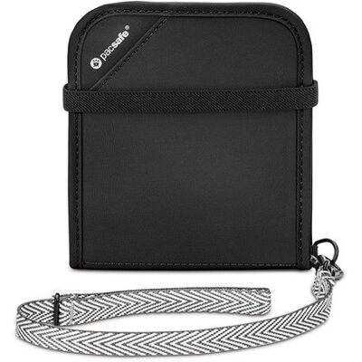 Pacsafe, Portfel z ochroną przed kradzieżą, RFIDsafe V100 Black, czarny Pacsafe, Portfel z ochroną przed kradzieżą, RFIDsafe V100 Black, czarny