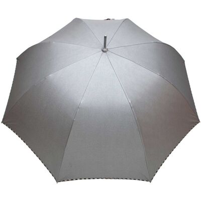 Parasol Damski Metalik Srebrny - Automatyczny, Wiatroodporny Parasol Damski Metalik Srebrny - Automatyczny, Wiatroodporny