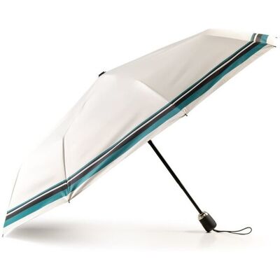 KRAGO ACCESSORIES Parasol damski składany automatyczny biały w paski KRAGO ACCESSORIES Parasol damski składany automatyczny biały w paski