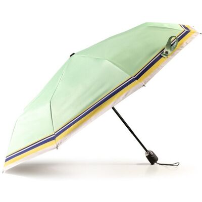 KRAGO ACCESSORIES Parasol damski składany automatyczny zielony w paski KRAGO ACCESSORIES Parasol damski składany automatyczny zielony w paski