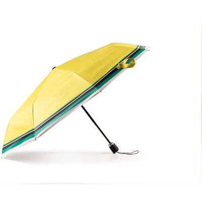 KRAGO ACCESSORIES Parasol damski składany automatyczny żółty w paski KRAGO ACCESSORIES Parasol damski składany automatyczny żółty w paski